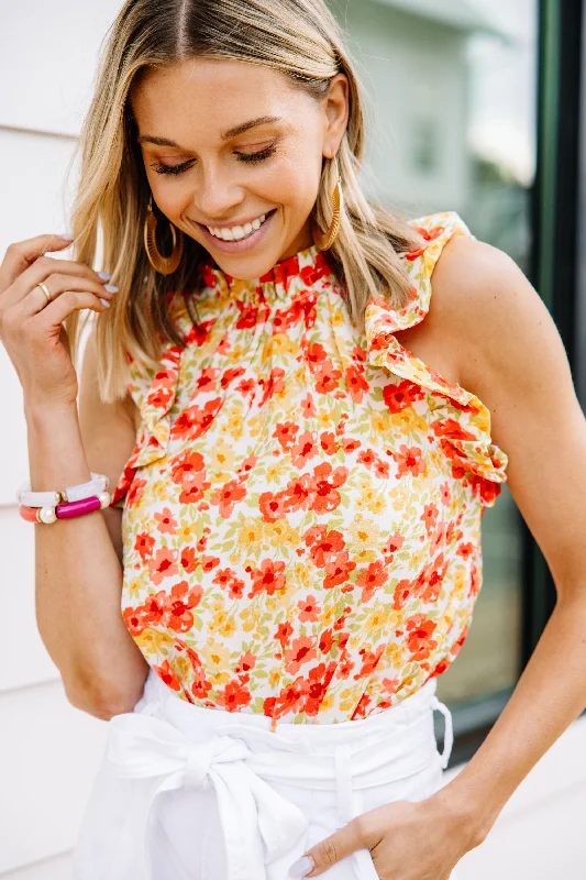 It's All For You Red Ditsy Floral Tank