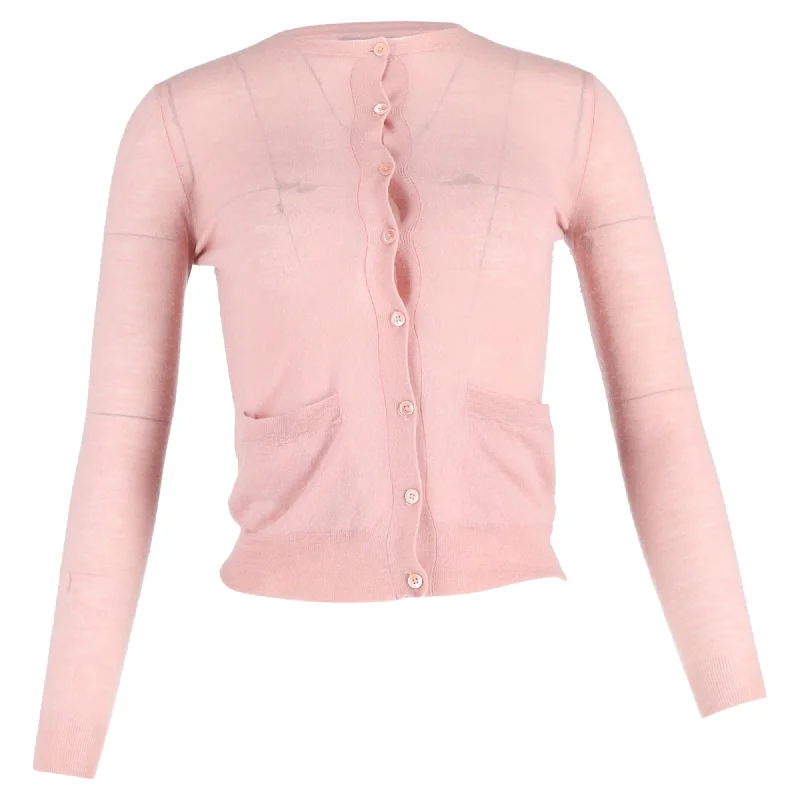 Joseph Buttoned Cardigan in Pink Cashmere