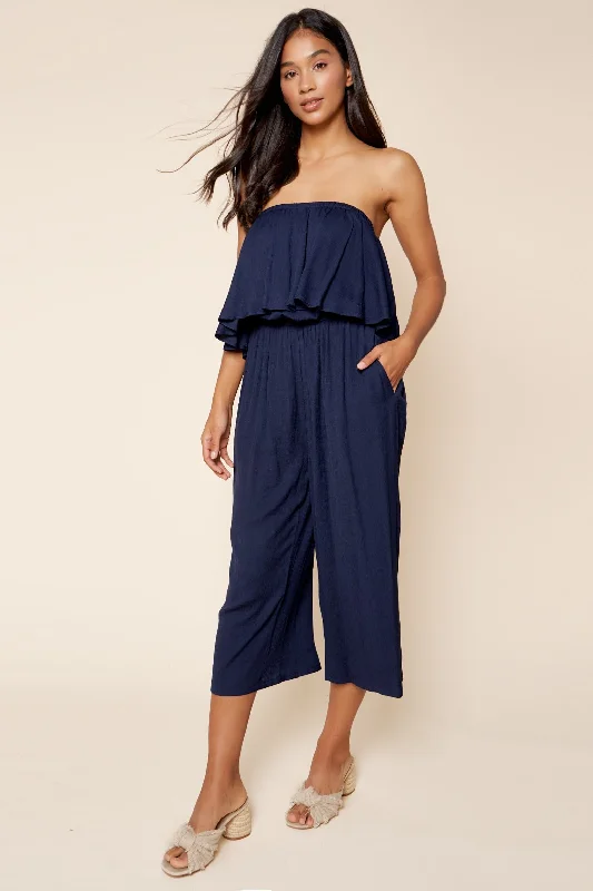 Lanah Strapless Wide Leg Jumpsuit