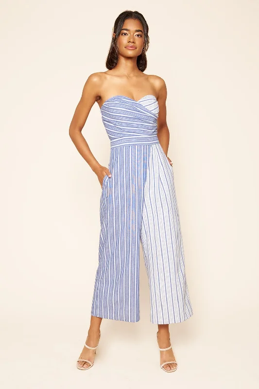 Leo Striped Strapless Jumpsuit