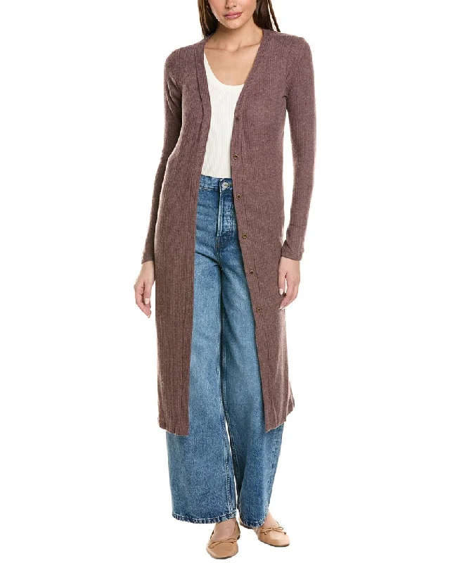 Project Social T Slumber Heathered Cozy Rib Maxi Cardigan