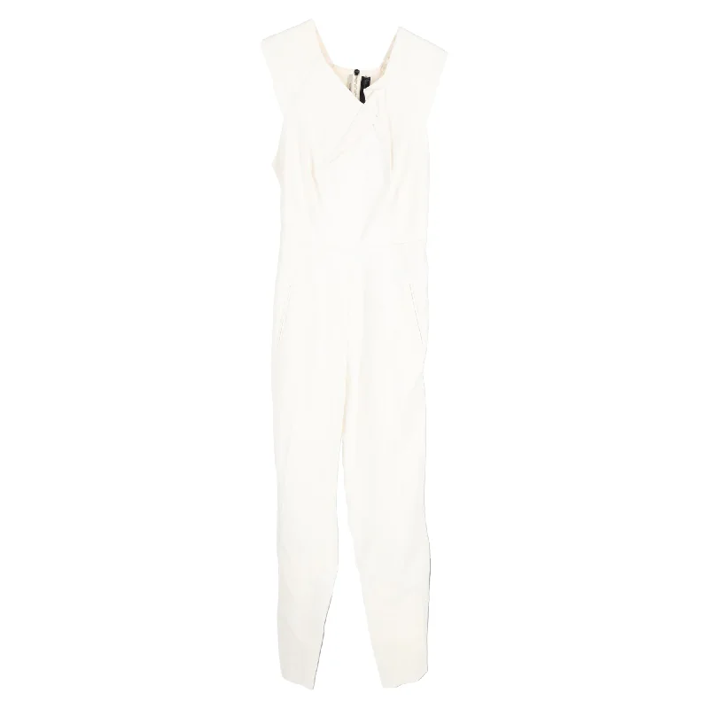 Roland Mouret Buxton Sleeveless Jumpsuit in White Viscose