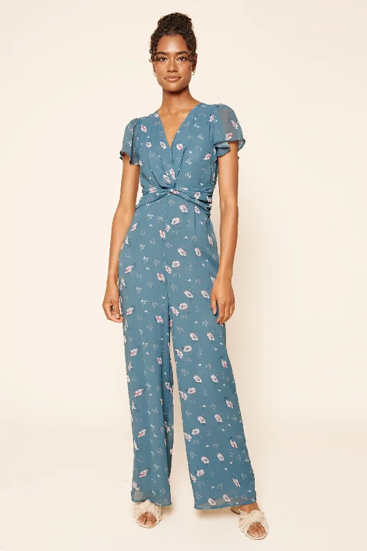 Savvy Floral Twist Front Jumpsuit