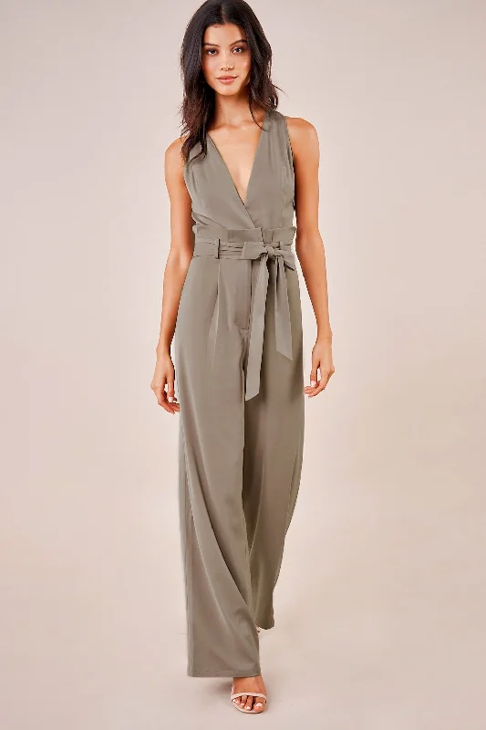 Walk Off Surplice Jumpsuit