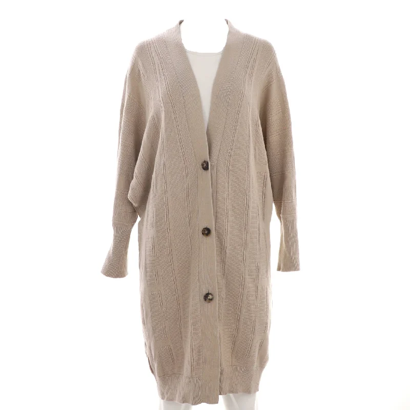 Women's H Motif Long Cardigan Wool